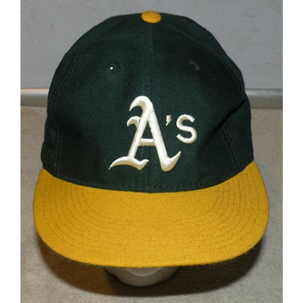 Vtg New Era Major League Pro Model Oakland A’s MLB 7 3/8 Wool Baseball Cap USA